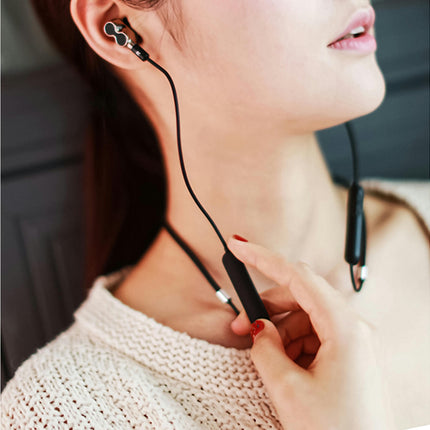 BT-91 Bluetooth-compatible Hanging Neck Earphone 5.0 Dual Motion Sport Gaming Earbud-Golden