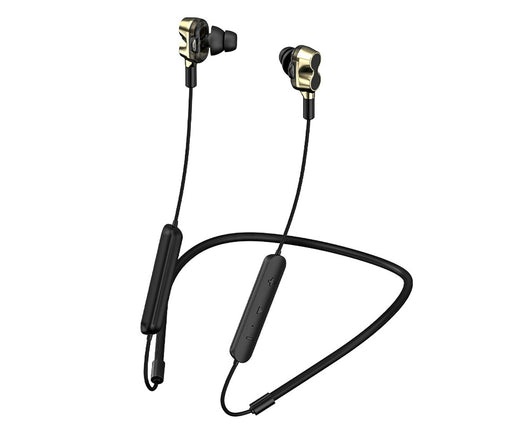 BT-91 Bluetooth-compatible Hanging Neck Earphone 5.0 Dual Motion Sport Gaming Earbud-Golden