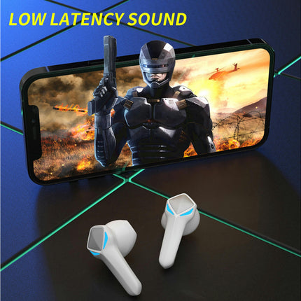 Bluetooth 5.2 Touch Control Earphones LED Light HiFi Stereo Wireless Earbuds-White