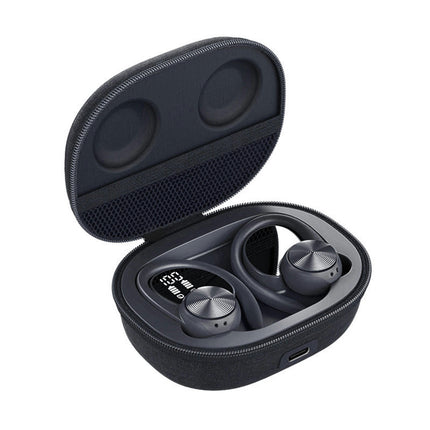 1 Pair  5.0 Wireless Headset LED Display Fingerprint Touch Intelligent Wireless Earbud-Black