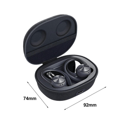 1 Pair  5.0 Wireless Headset LED Display Fingerprint Touch Intelligent Wireless Earbud-Black