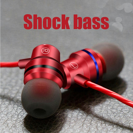 In-Ear Wired Earphone 3.5mm Heavy Bass Stereo Volume Control Headphone with Mic-Black