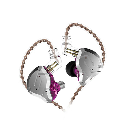 In-ear Stereo Sound Wired Headset KZ-ZS10Pro Double Dynamic Phone Gaming Earphones-Purple