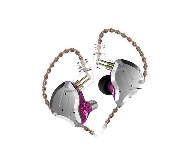 In-ear Stereo Sound Wired Headset KZ-ZS10Pro Double Dynamic Phone Gaming Earphones-Purple