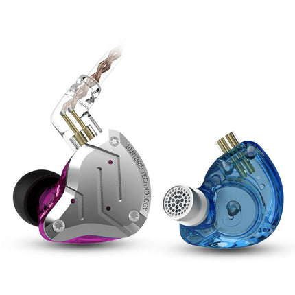 In-ear Stereo Sound Wired Headset KZ-ZS10Pro Double Dynamic Phone Gaming Earphones-Purple