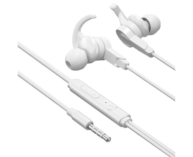 In-ear Stereo Sound Wired Headset 3.5mm/Type-C Music Headphone with Mic for Sports-White