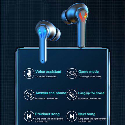 Bluetooth5.1 HiFi Gaming Earbud for Running KW-01 Wireless Noise Reduction Earphone-Black