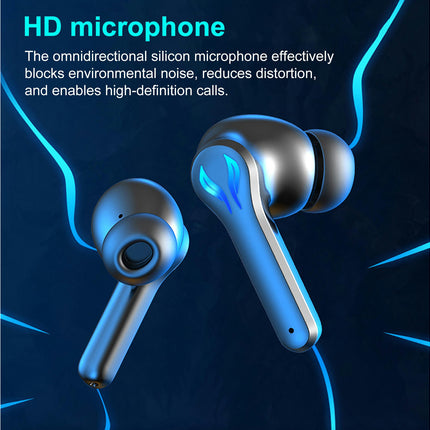 Bluetooth5.1 HiFi Gaming Earbud for Running KW-01 Wireless Noise Reduction Earphone-Black