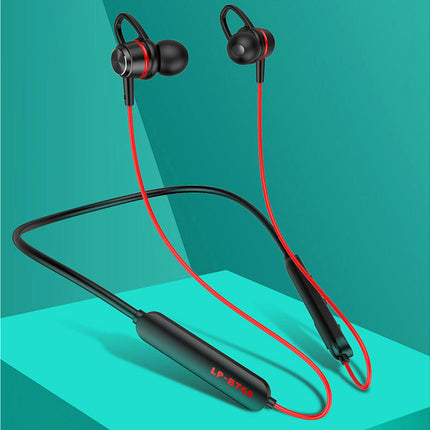 Intelligent Noise Reduction Wireless Earbud 5.0 Sports Neckband Earphone for Doing Sports-Red