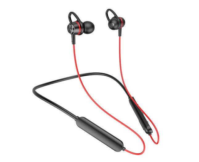 Intelligent Noise Reduction Wireless Earbud 5.0 Sports Neckband Earphone for Doing Sports-Red