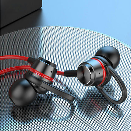 Intelligent Noise Reduction Wireless Earbud 5.0 Sports Neckband Earphone for Doing Sports-Red