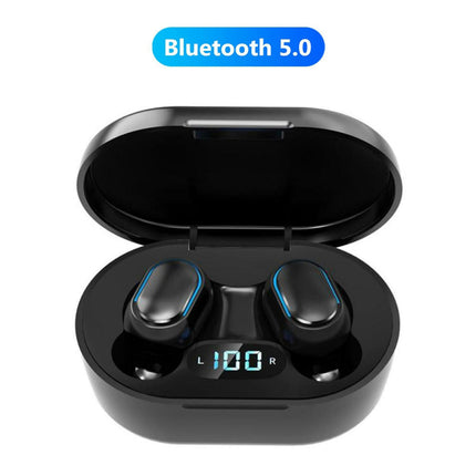 IPX7 Waterproof 9D Sports Earbuds A7S/E7S Bluetooth-compatible 5.0 Wireless Earphone-Black