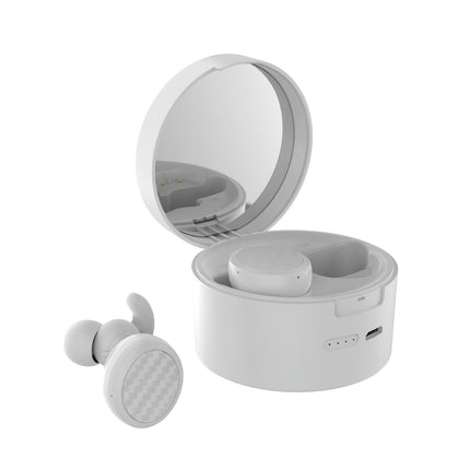 XW-T9 True Wireless Bluetooth Earphone 5.0 Earbuds with Storage Box Makeup Mirror-White