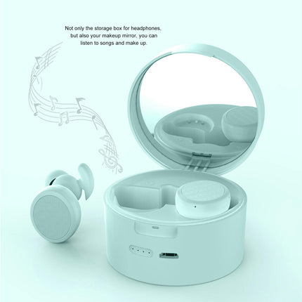 XW-T9 True Wireless Bluetooth Earphone 5.0 Earbuds with Storage Box Makeup Mirror-White