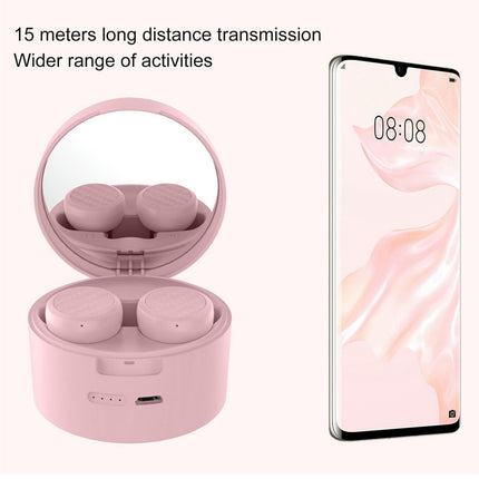 XW-T9 True Wireless Bluetooth Earphone 5.0 Earbuds with Storage Box Makeup Mirror-White