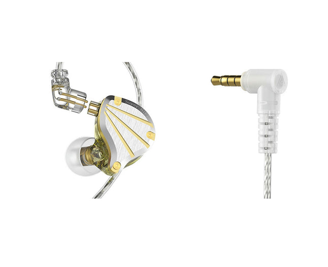 QKZ-TITAN Sensitive Ergonomic Wired Earphone 3.5mm In-ear HD-compatible Call Earphone-Golden