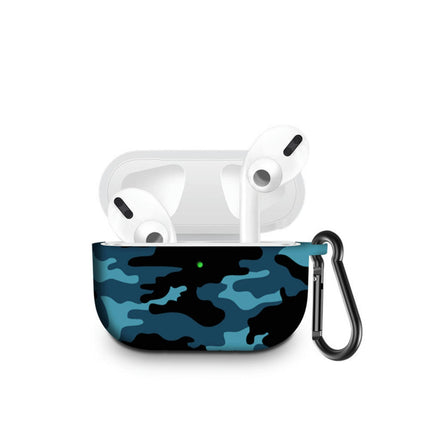 Bluetooth Earphone Protective Case Storage Box  with Carabiner for Air-Pods Pro-Ink Flower*