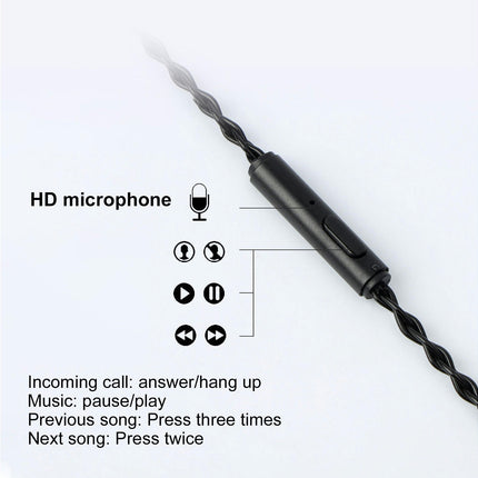 JCALLY Wear-resistant Release-water Copper Braided Headphone Earphone Cable with B/C/MMCX Pin-B