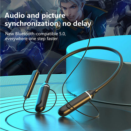 A11 Magnetic Neckband Earphone Long Standy Time Wireless Bluetooth Headset for Sport-Black