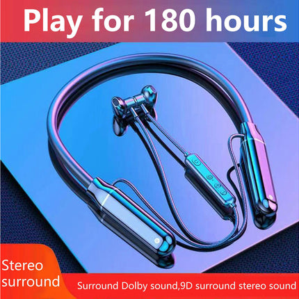 A11 Magnetic Neckband Earphone Long Standy Time Wireless Bluetooth Headset for Sport-Black