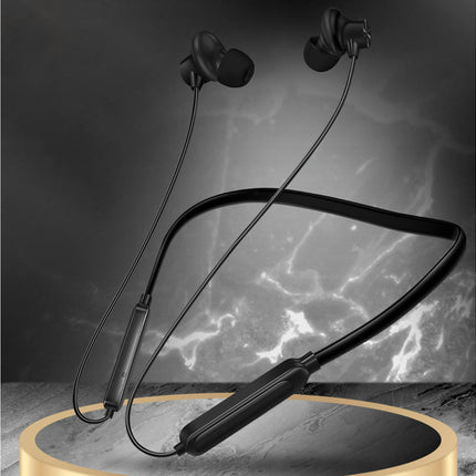 In-Ear ABS Magnetic Bluetooth-compatible 5.0 Earphone G03S Stereo Neckband Headphone-Black