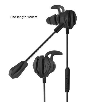 In-ear Wired Earphone with Microphone Stereo Sound Gaming Headset Phone Accessories-Black