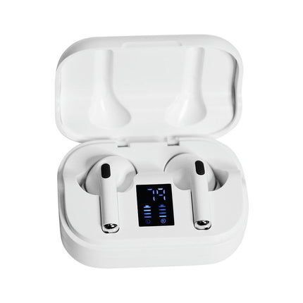 LED Digital Wireless Earbuds Mini Waterproof Sport Bluetooth-compatible 5.0 Earphones -White