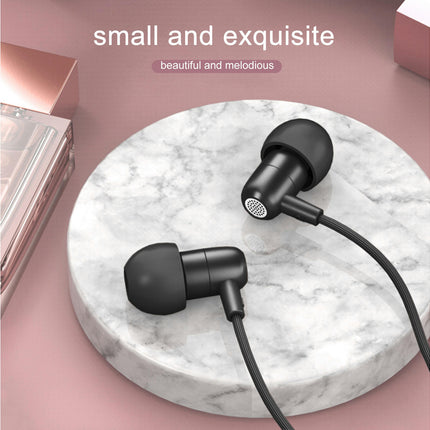 In-ear Button Controlled 3.5mm Jack Wired Sleep Earphones with Line Control-Black