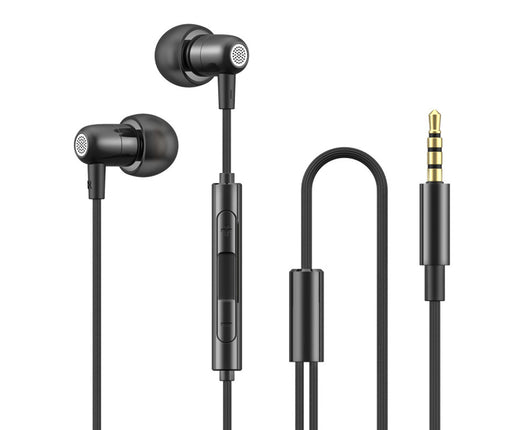 In-ear Button Controlled 3.5mm Jack Wired Sleep Earphones with Line Control-Black