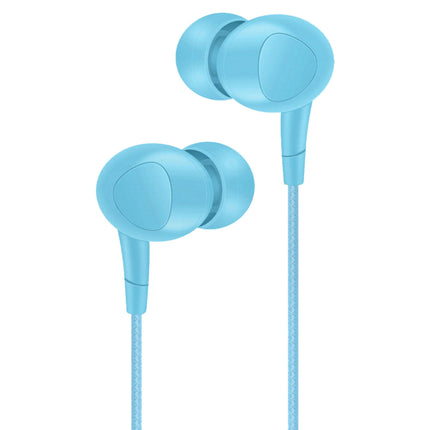 L202 Wired Earphone 3.5mm Universal In-ear Sport Stereo Earbuds with Mic for Mobile Phone-Blue