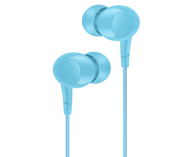 L202 Wired Earphone 3.5mm Universal In-ear Sport Stereo Earbuds with Mic for Mobile Phone-Blue