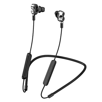 5.0 Stereo Hanging Neck Earphone BT-91 Bluetooth-compatible Dual Motion Sport Gaming Earbud-Grey