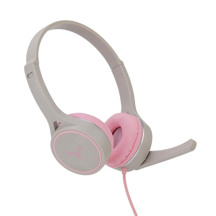 Over-Ear Headphone Comfortable Computer SY-G30 Wired Headphone with Microphone-Pink & Gray