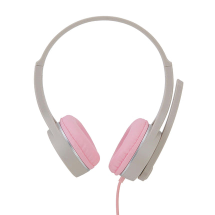 Over-Ear Headphone Comfortable Computer SY-G30 Wired Headphone with Microphone-Pink & Gray