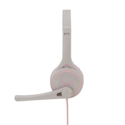 Over-Ear Headphone Comfortable Computer SY-G30 Wired Headphone with Microphone-Pink & Gray