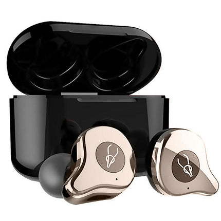 Bluetooth 5.0 Stereo In-Ear Earphone Sabbat E12 Wireless Headset with Charge Box-Coffee