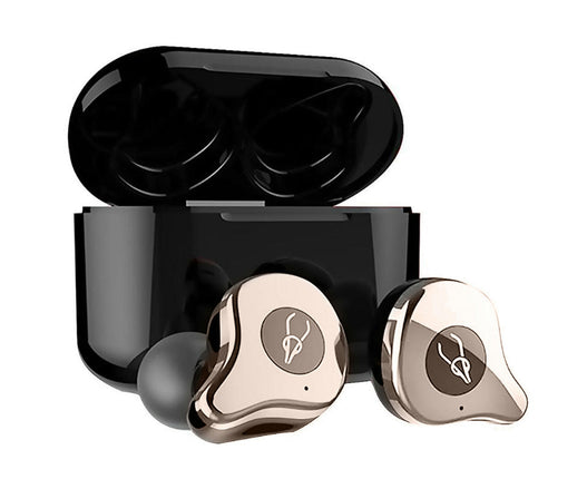 Bluetooth 5.0 Stereo In-Ear Earphone Sabbat E12 Wireless Headset with Charge Box-Coffee