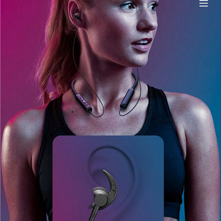 5.0 Bluetooth Headset Metal Headphone Waterproof Wearable Sports Earphone-Black