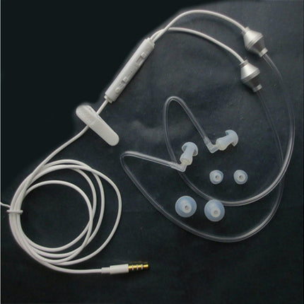 3.5mm Anti-Radiation Binaural Air Tube Universal Earphones with Mic for iPhone-White