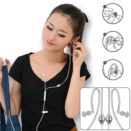 3.5mm Anti-Radiation Binaural Air Tube Universal Earphones with Mic for iPhone-White