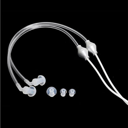 3.5mm Anti-Radiation Binaural Air Tube Universal Earphones with Mic for iPhone-White