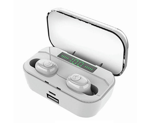 Bluetooth-compatible 5.0 Stereo Earbud G6S Mini In-Ear Wireless Earphone with Charging Box-White