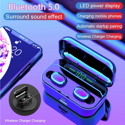 Bluetooth-compatible 5.0 Stereo Earbud G6S Mini In-Ear Wireless Earphone with Charging Box-White