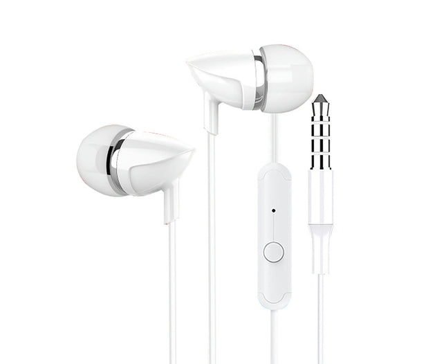 6D Mega Bass Universal 3.5mm In-ear Wired Earbud Gaming Earbud for Running-White