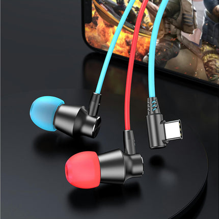 V7 High Fidelity Wired Earphone Universal 3.5mm Type-C Stereo Sports In-ear Earbud-4#