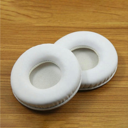 Faux Leather Elastic Headphone Earmuff Dust-proof Ear Pads for ATH-SJ33/SJ55/ES7/ESW9-White