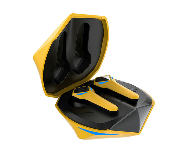 5.2 Bluetooth-compatible Touch Control Earphones LED Light HiFi Wireless Earbuds for Sports-Yellow