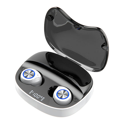 V5.0 Stereo TW90 Wireless Bluetooth-compatible HiFi Smart Touch In-ear Earphones with Mic-White