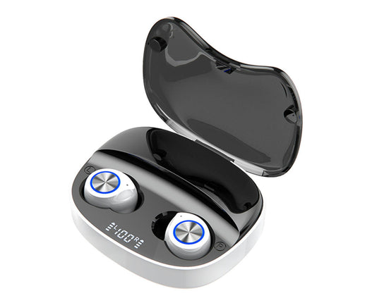 V5.0 Stereo TW90 Wireless Bluetooth-compatible HiFi Smart Touch In-ear Earphones with Mic-White