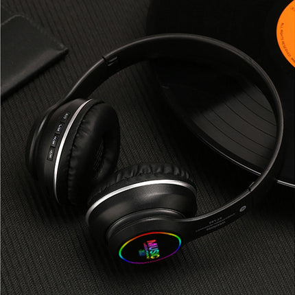 5.0 Stereo Headset with Microphone ST-L63 Foldable Wireless Bluetooth Earphone LED Light-Red